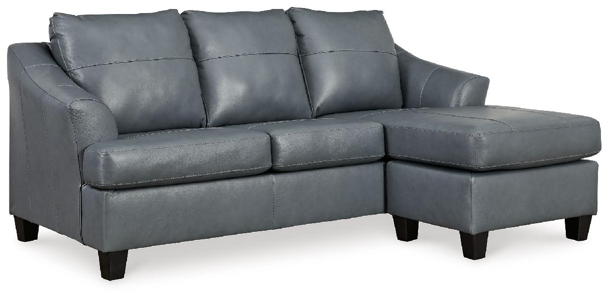 Image of Genoa - Sofa Chaise - Leather Match - Steel