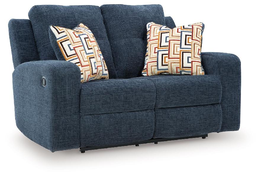 Image of Danum - Reclining Loveseat - Fabric - Ink