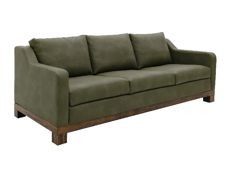 Image of Natural Teca - Sofa - Olive Green