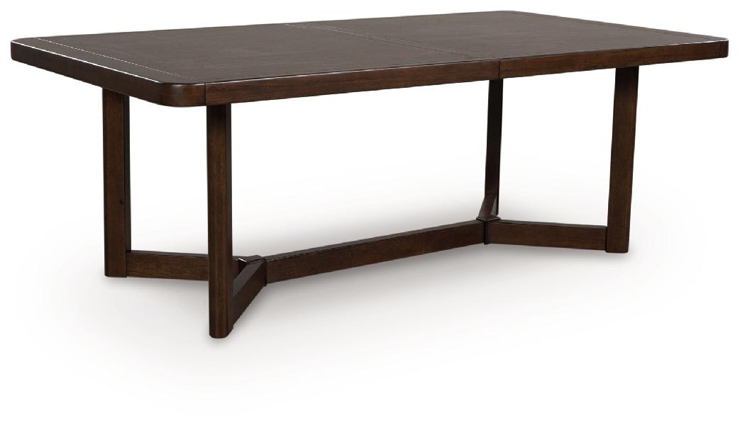 Image of Dilenno - Rectangular Dining Room Extension Table - Dark Brown