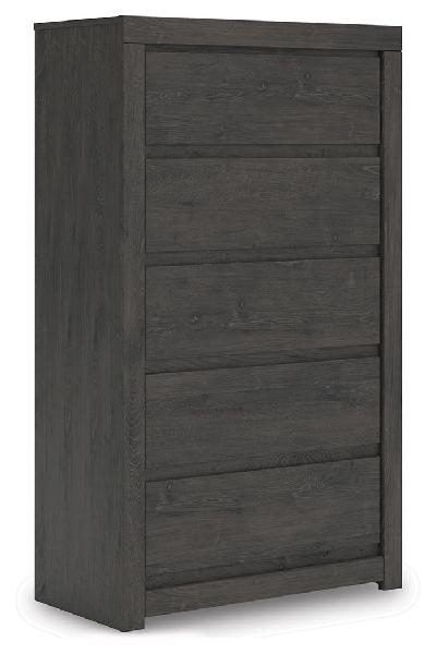 Image of Fraluna - Five Drawer Chest - Charcoal