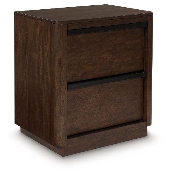 Image of Dilenno - Two Drawer Night Stand - Dark Brown