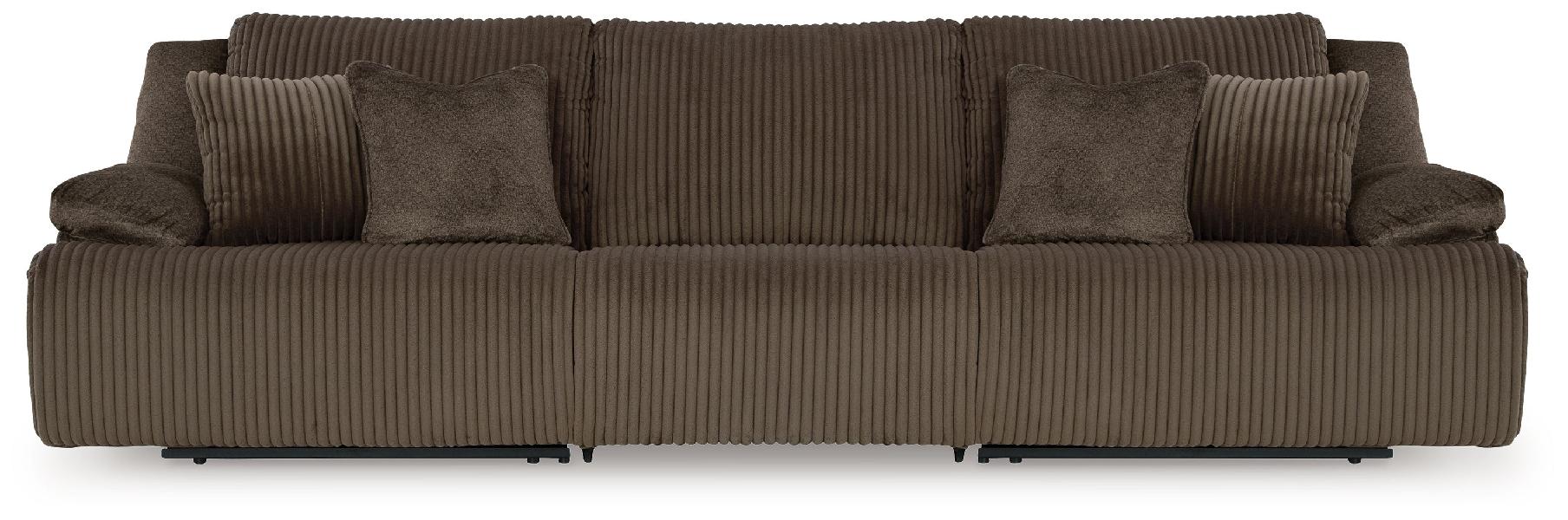 Image of Top Tier - 3-Piece Sectional Reclining Sofa - Chocolate