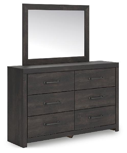 Image of Hollivern - Dresser And Mirror - Dark Gray