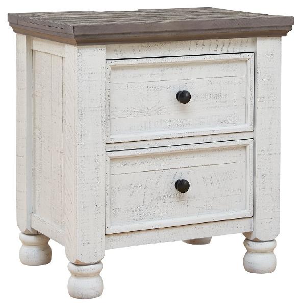 Image of Havalance - Two Drawer Night Stand - White / Gray