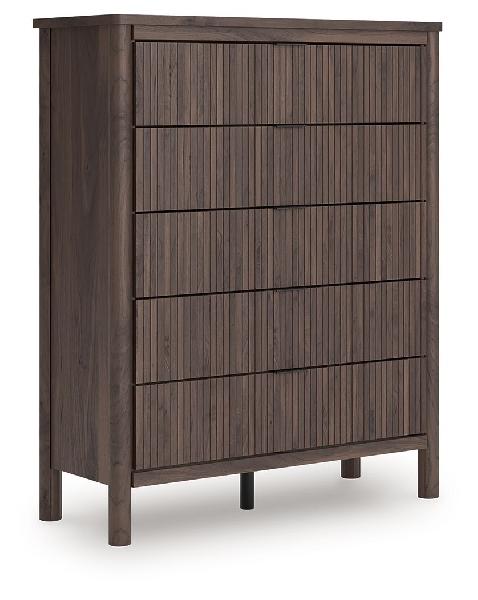 Image of Pamytta - Five Drawer Wide Chest - Brown
