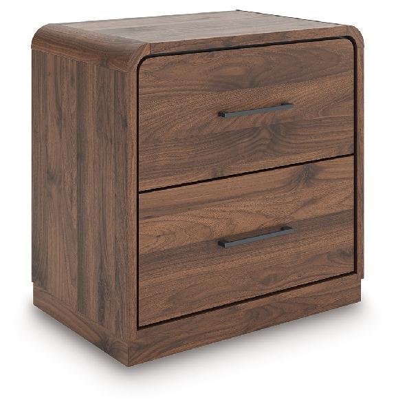 Image of Fortlorn - Two Drawer Night Stand - Walnut Brown