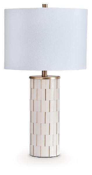 Image of Faridworth - Poly Table Lamp - White / Gold Finish