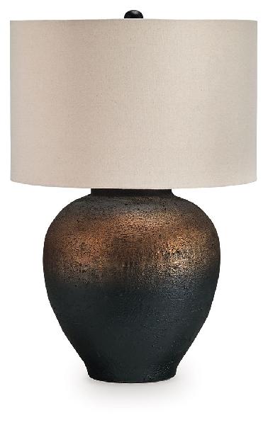 Image of Newgerhard - Metal Table Lamp - Brown / Black