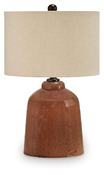 Image of Aaleahya - Glass Table Lamp - Rust