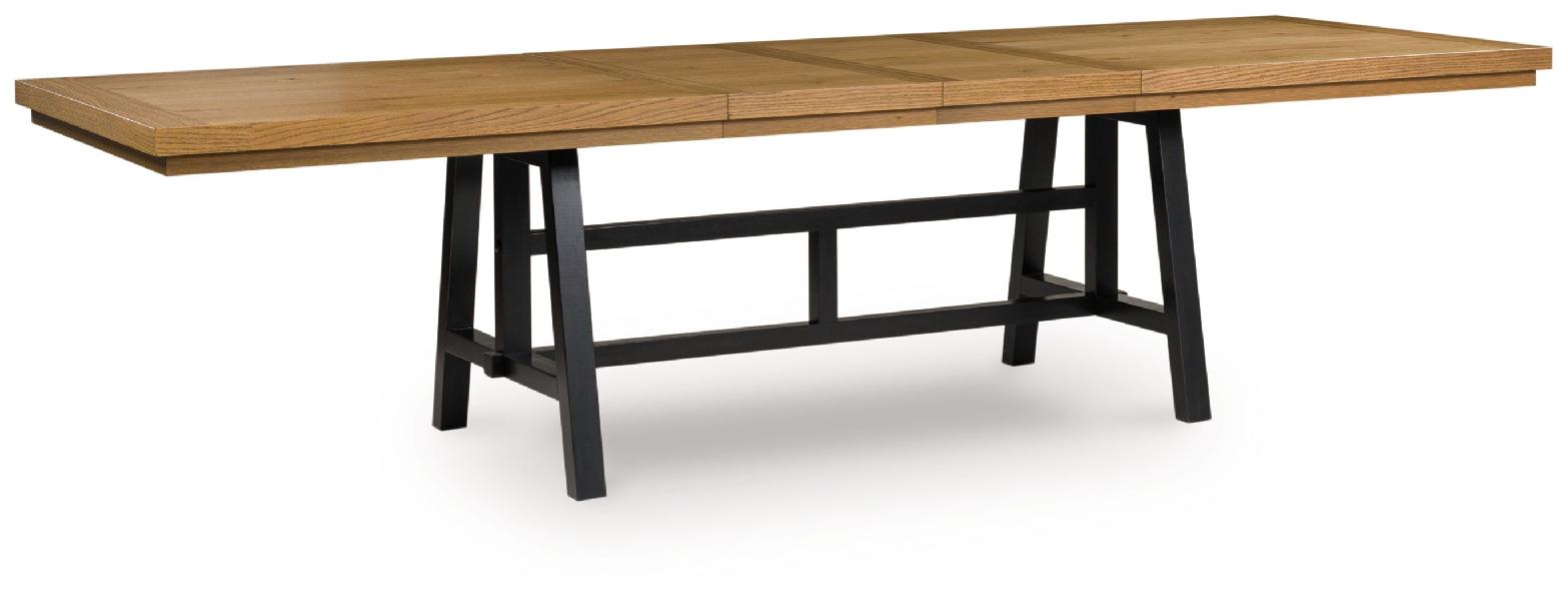 Image of Galliden - Rectangular Dining Room Extension Table - Black / Brown