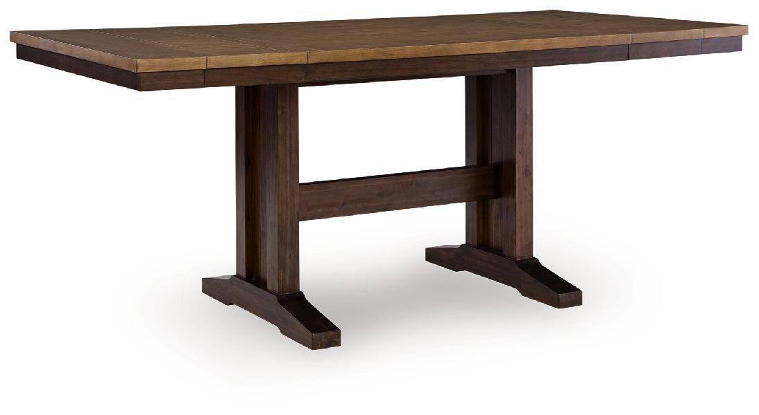 Image of Rylandeen - Rectangular Dining Room Counter Height Extension Table - Light Brown / Dark Brown