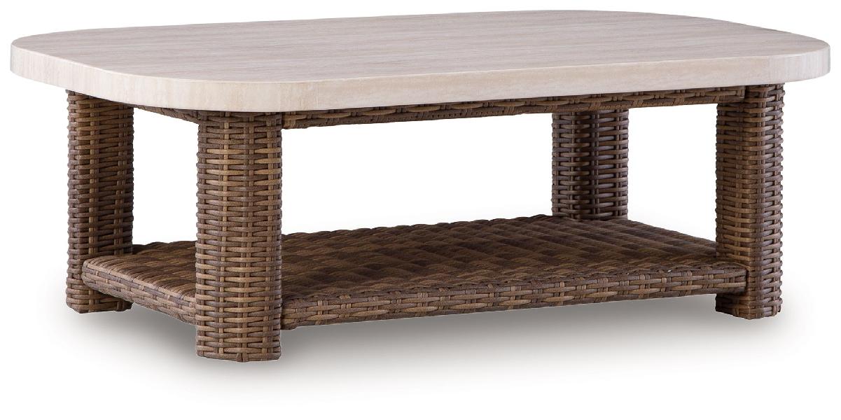 Image of Dolan Creek - Rectangular Cocktail Table - Beige / Brown