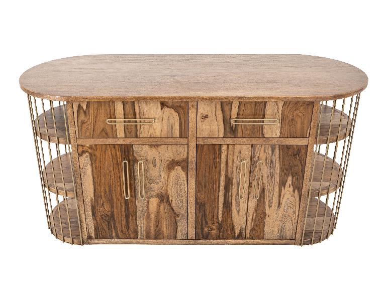 Image of Balam - Kitchen Island With 2 Drawer & 4 Door - Light Brown