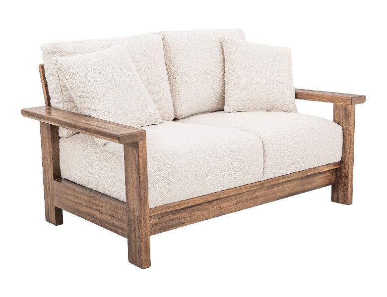 Image of Duna - Loveseat - White / Light Brown