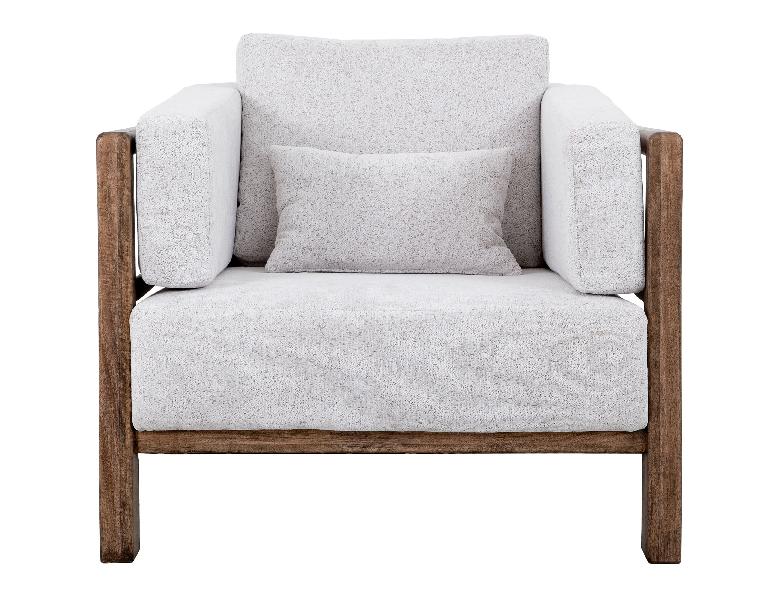 Image of Roots - Armchair - Pearl Silver / Light Brown