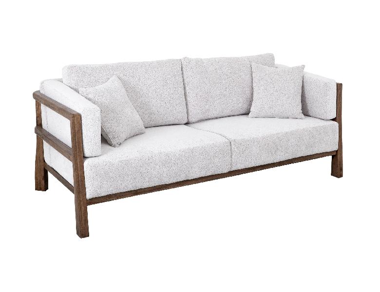 Image of Roots - Loveseat - Pearl Silver / Light Brown