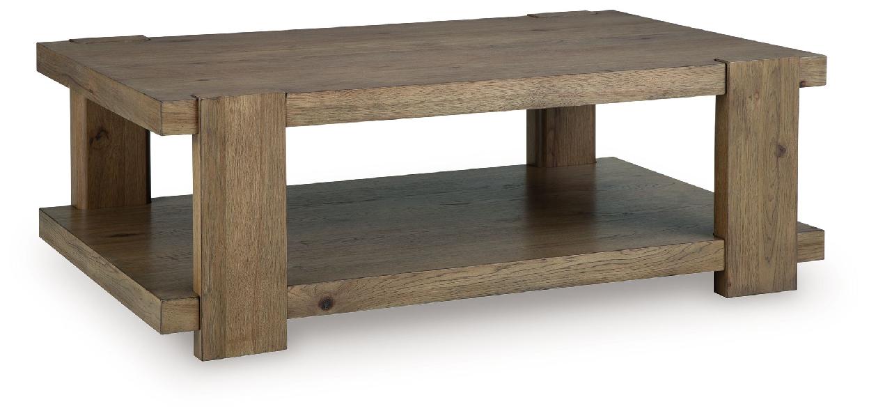 Image of Flangren - Rectangular Cocktail Table - Light Brown
