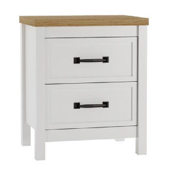 Image of Kerisden - Two Drawer Night Stand - White / Brown