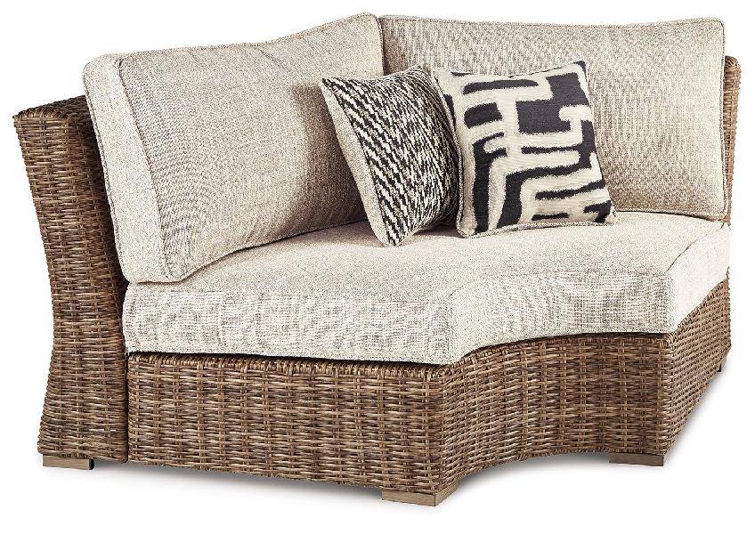 Image of Beachcroft - Curved Corner Chair w/Cushion - Beige