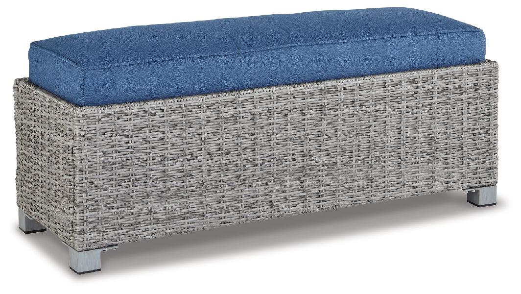 Image of Naples Beach - Bench with Cushion - Light Gray