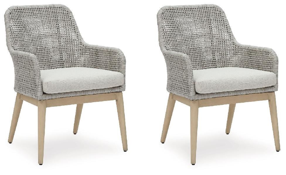 Image of Seton Creek - Arm Chair With Cushion (Set of 2) - Gray
