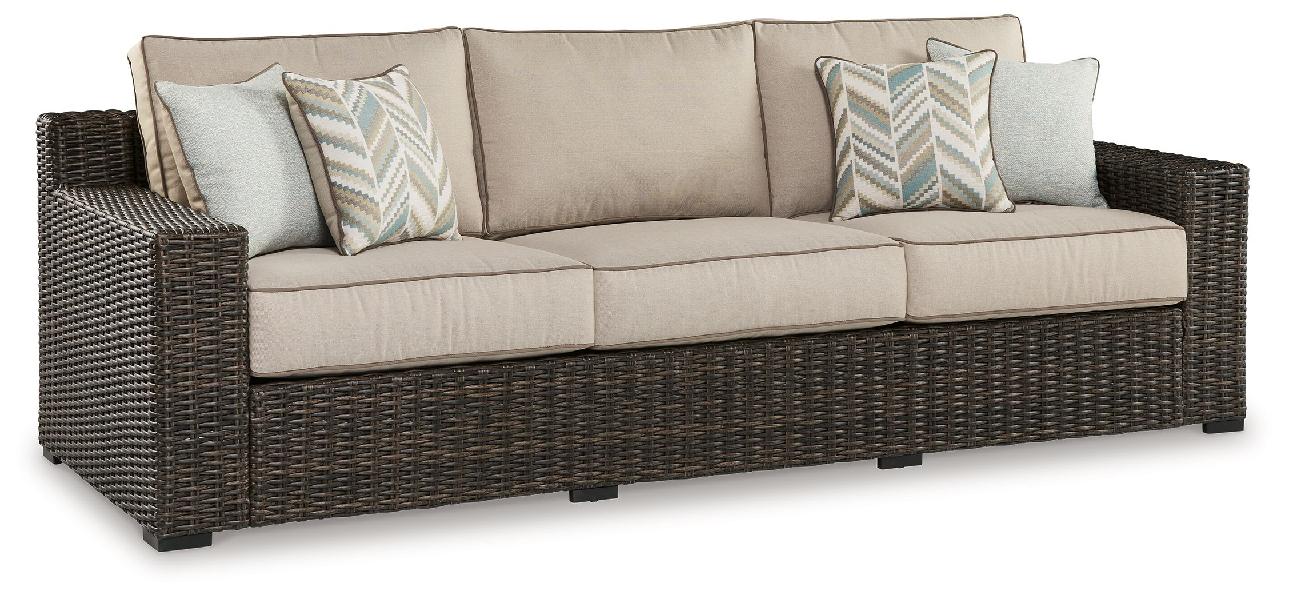 Image of Coastline Bay - Sofa With Cushion - Brown