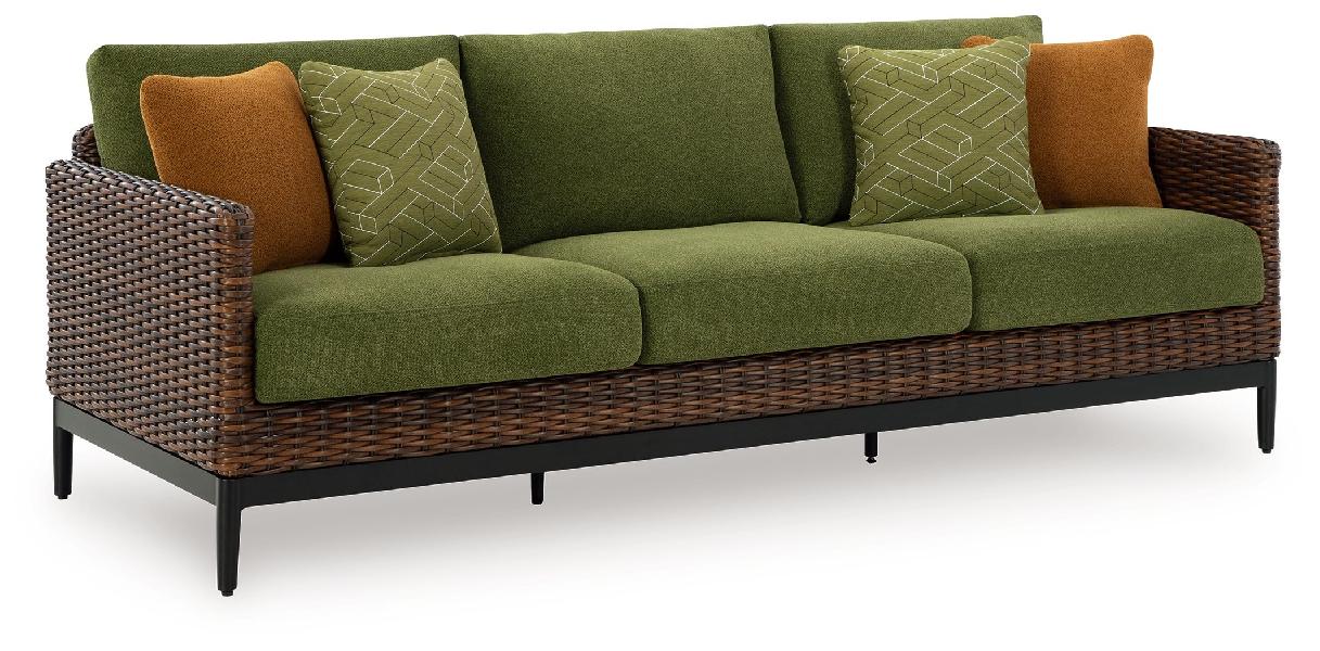 Image of Horizon Hall - Sofa With Cushion - Brown / Green