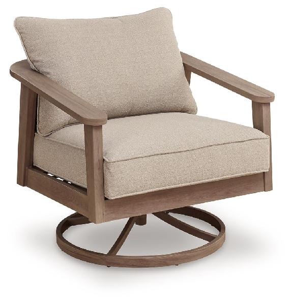 Image of Harmony Headlands - Swivel Lounge With Cushion - Natural / Gray