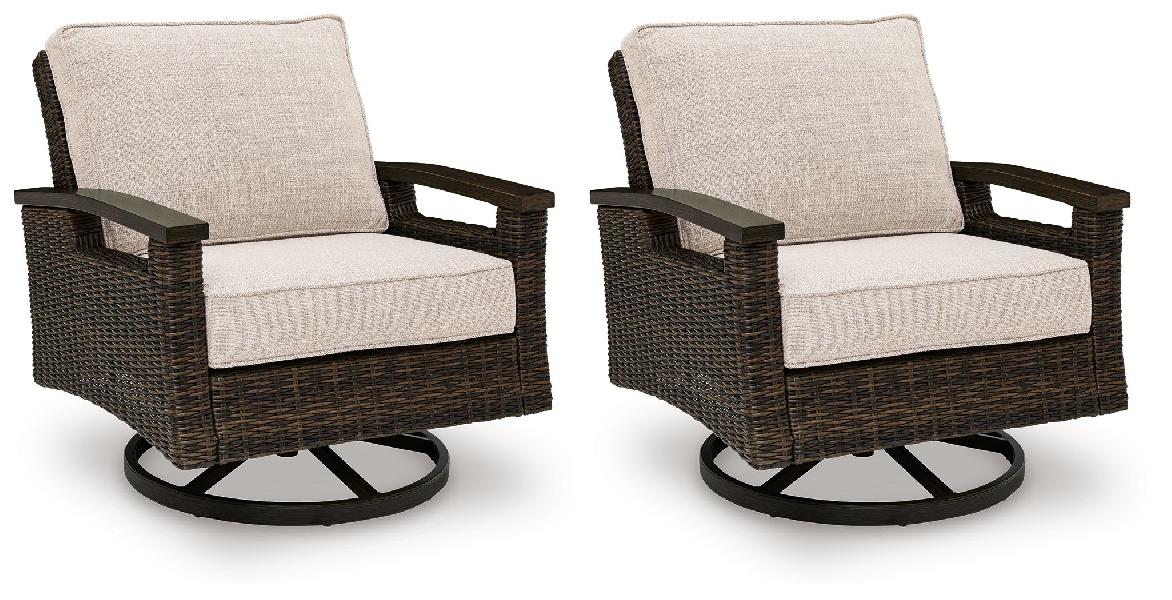 Image of Monterey Point - Swivel Lounge Chair (Set of 2) - Dark Brown