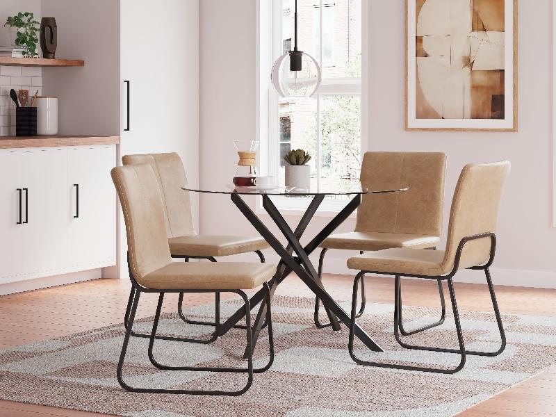 Image of Pharwynn - 5 Pc. - Dining Room Table, 4 Side Chair - Black