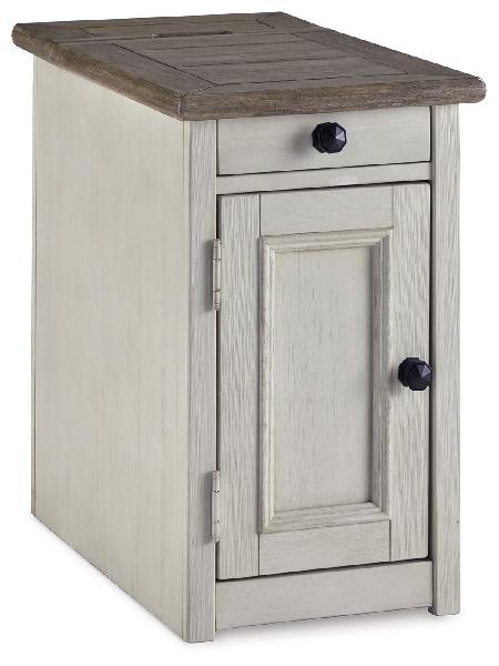 Image of Bolanburg - Chair Side End Table - Door - White / Brown / Beige
