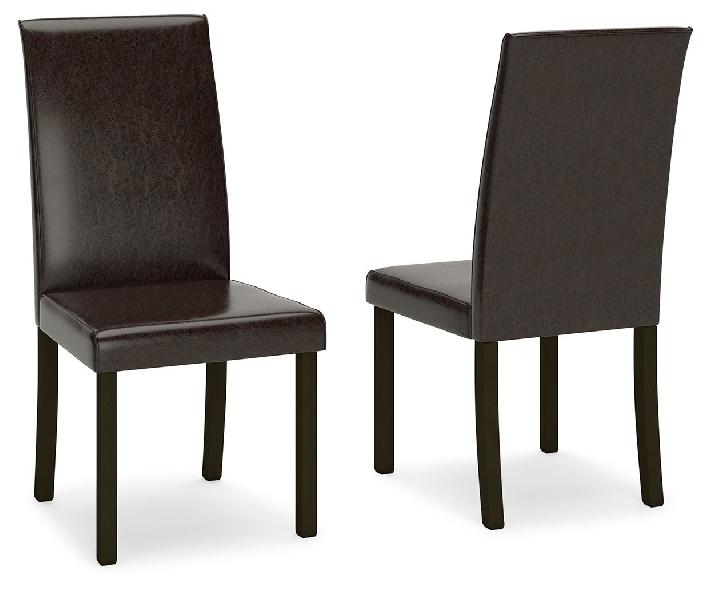 Image of Kimonte - Dining UPH Side Chair (Set of 2) - Dark Brown