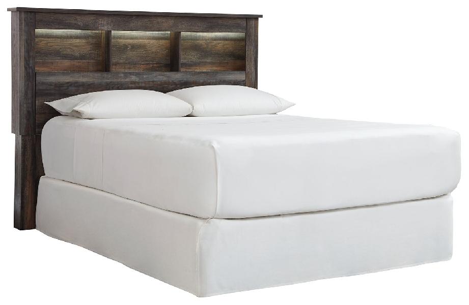 Image of Drystan - Queen Bookcase Headboard - Brown / Beige