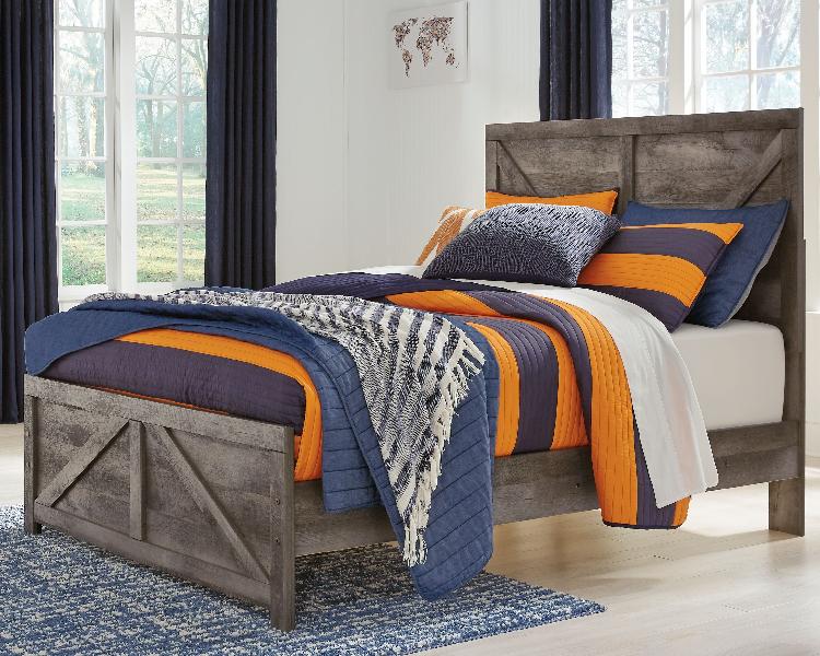Image of Wynnlow - Full Crossbuck Panel Bed - Gray