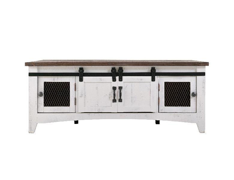 Image of Pueblo - Cocktail Table - Antiqued White / Brown