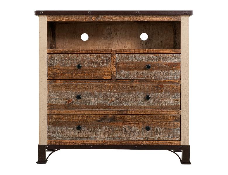 Image of Antique - 4 Drawer Chest - Multicolor