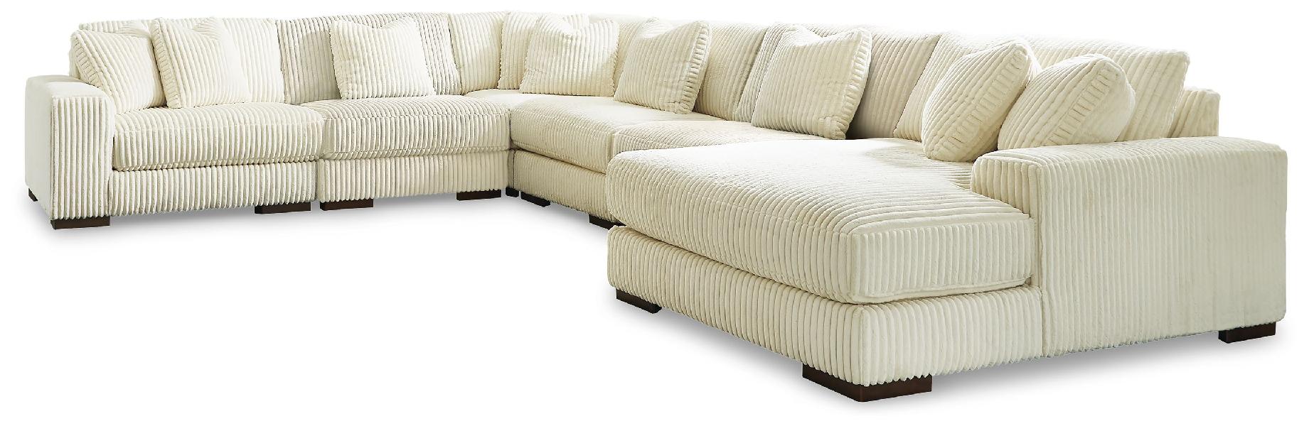 Image of Lindyn - 6-Piece Sectional With RAF Corner Chaise - Ivory