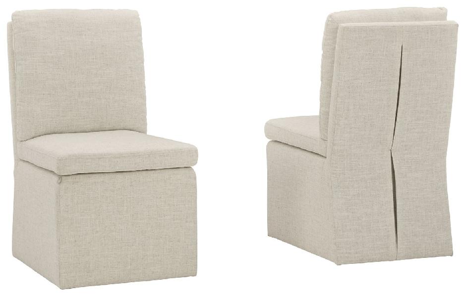 Image of Krystanza - Dining UPH Side Chair (Set of 2) - Oatmeal