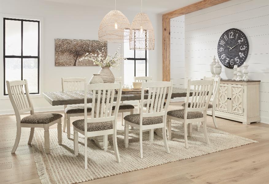 Image of Bolanburg - 9 Pc. - Dining Table, 6 Side Chairs, Sever - Brown / Beige