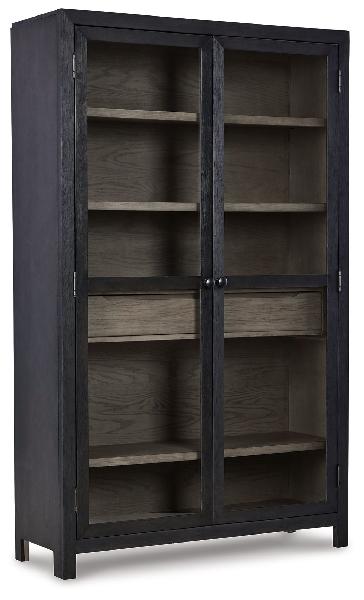 Image of Lenston - Accent Cabinet with 2 Doors - Black / Gray