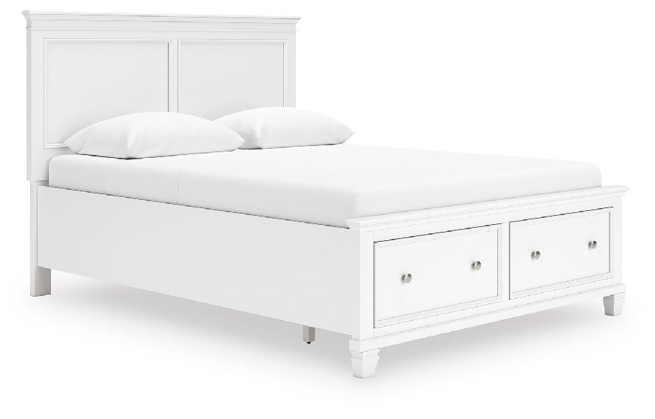 Image of Fortman - Queen Panel Storage Bed - White