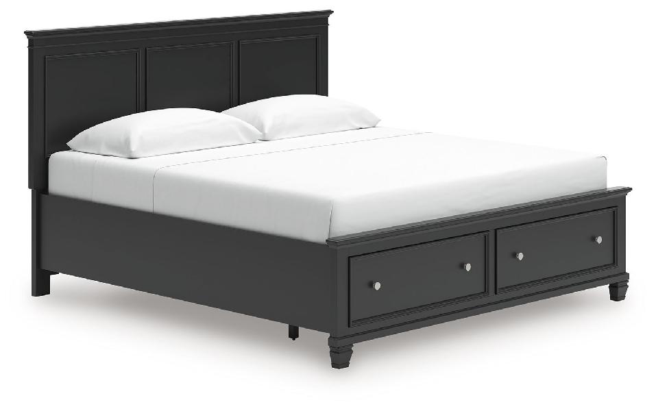 Image of Lanolee - King Panel Storage Bed - Black