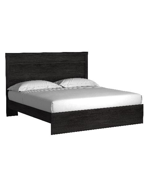 Image of Belachime - King Panel Bed - Black