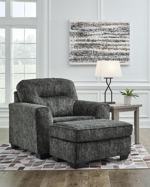 Lonoke - 2 Pc. - Chair And A Half, Ottoman - Gunmetal