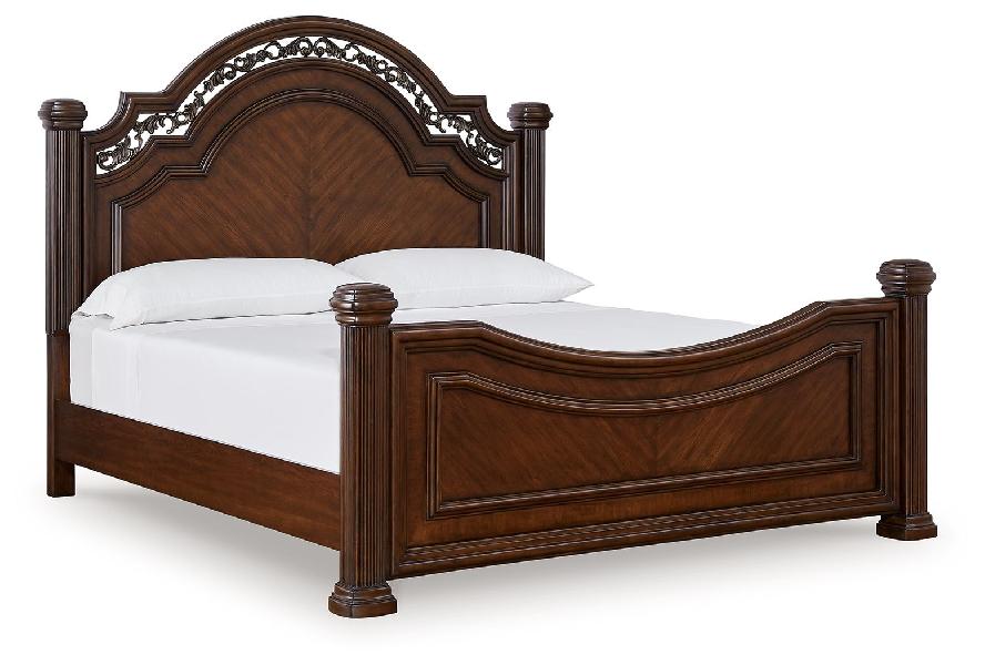 Image of Lavinton - California King Poster Bed - Brown