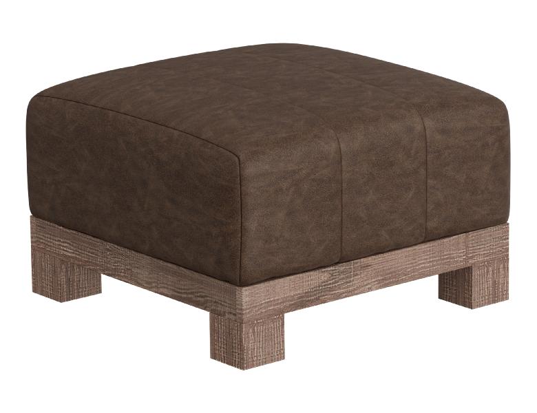 Samba - Upholstered Square Ottoman - Chocolate Brown