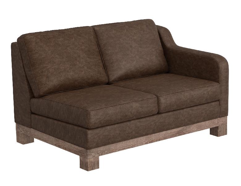 Image of Samba - Sectional Right-Arm Loveseat - Chocolate Brown