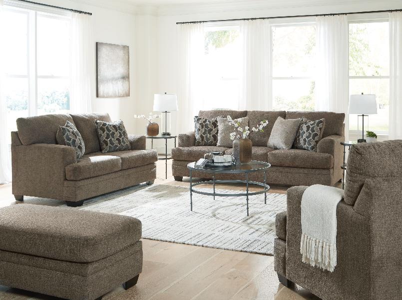 Image of Stonemeade - 4 Pc. - Sofa, Loveseat, Chair And A Half, Ottoman - Nutmeg