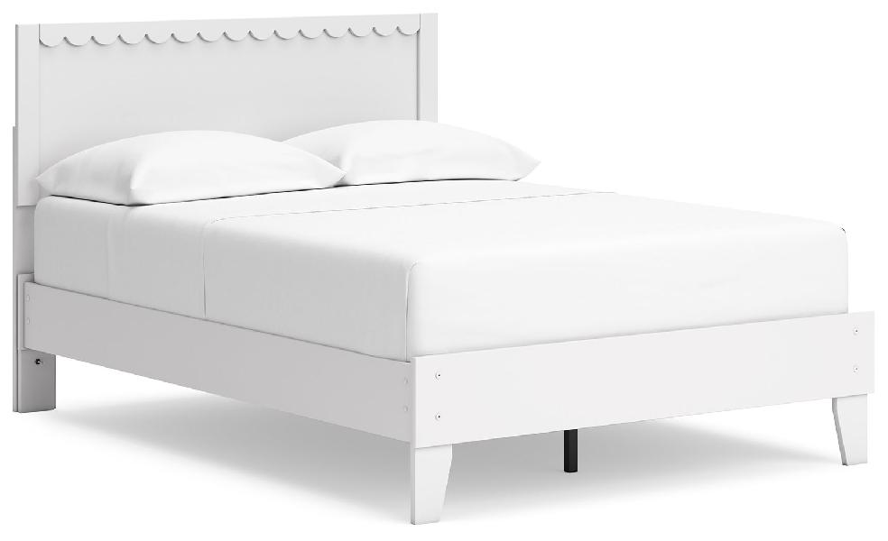 Image of Hallityn - Full Panel Platform Bed - White